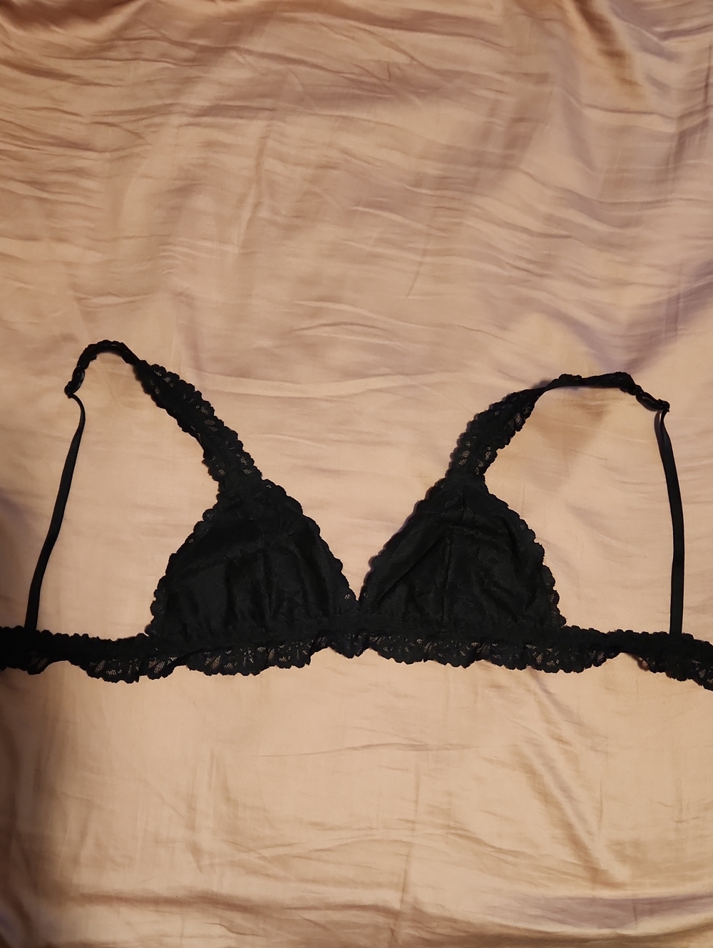 PINK Black LaceTriangle Bralette